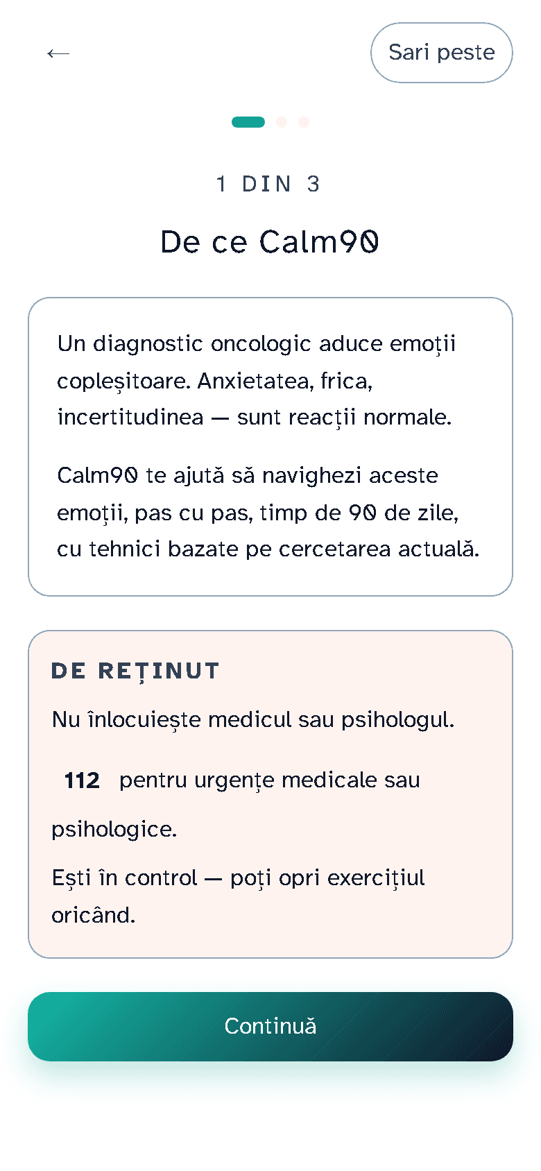 Exerciții de calm